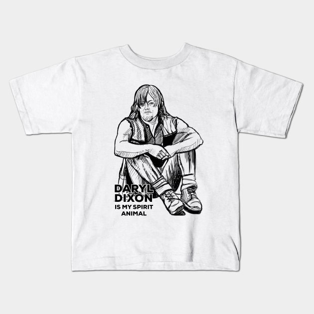 Daryl Dixon is my spirit animal Kids T-Shirt by Daria Popkova